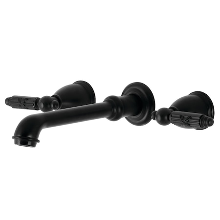 Kingston Brass KS7020GL Two-Handle Wall Mount Tub Faucet, Matte Black KS7020GL